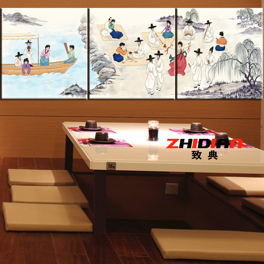 朝鲜族韩国风情装饰画韩式餐厅烤肉店挂画韩国料理民俗文化壁画