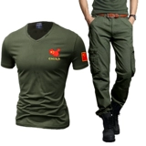 Футболка с коротким рукавом, летний тактический комплект для отдыха, большой размер