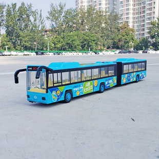 大号合金双节公交车城市公交大巴士语音声光回力玩具汽车男孩礼物