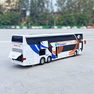 大号双层商务巴车公交车双层巴士合金玩具车大客车男孩礼物大巴车