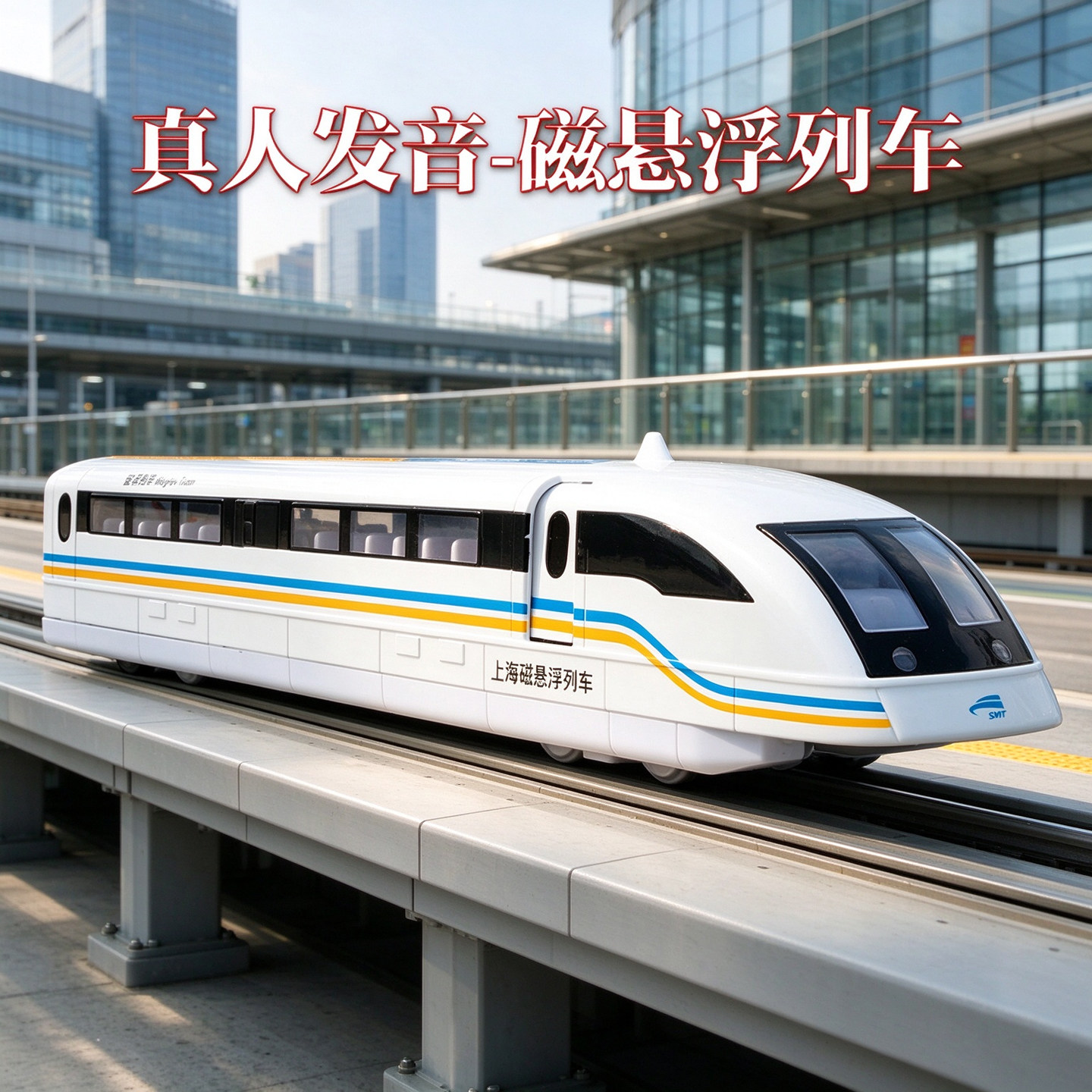 合金磁悬浮列车模型回力声光真人发音仿真动车高铁地铁火车头玩具
