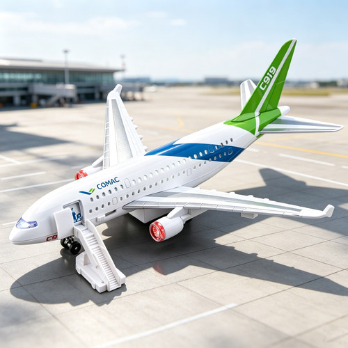 合金大号C919飞机模型客机回力声光玩具波音787仿真航模收藏摆件