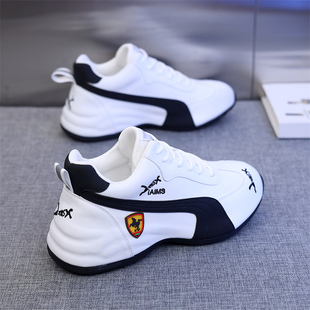 休闲运动跑步轻便增高鞋 真皮防滑男女2025春秋夏季 网鞋 老爹鞋 新款