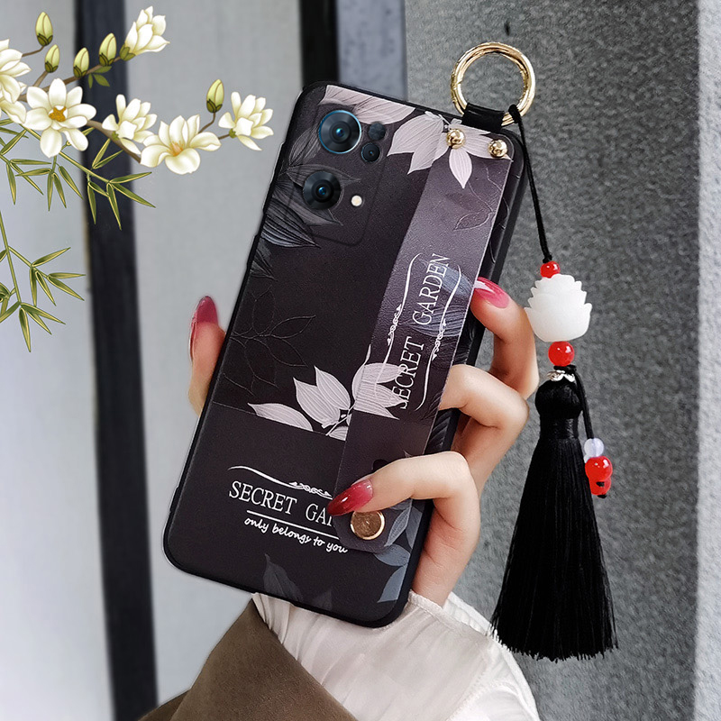 适用于OPPO Reno14手机壳Reno13磨砂Reno12软壳reno11镜头全包Reno7中国风R15梦境版腕带壳R17可调节斜跨绳女
