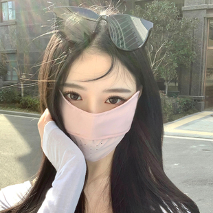 护脸骑行薄款 冰丝防晒口罩女夏季 透气防紫外线护眼角高颜值面罩