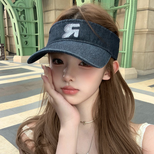 字母空顶帽防紫外线女夏防晒遮阳