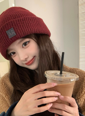 艾佳微显脸小毛线帽女秋冬