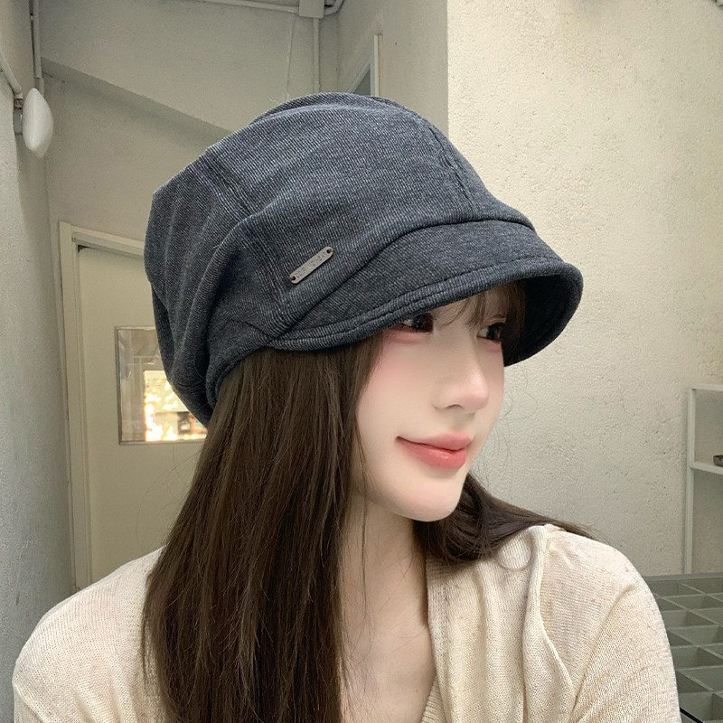 日系堆堆帽女短檐显脸小大头围图片