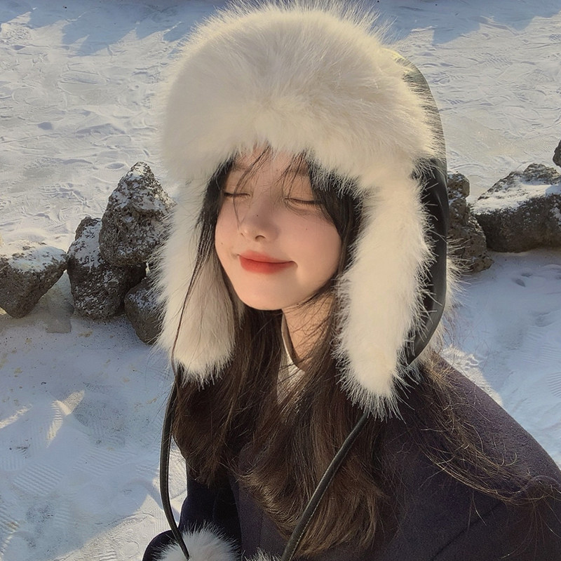 艾佳微毛绒绒雷锋帽女秋冬