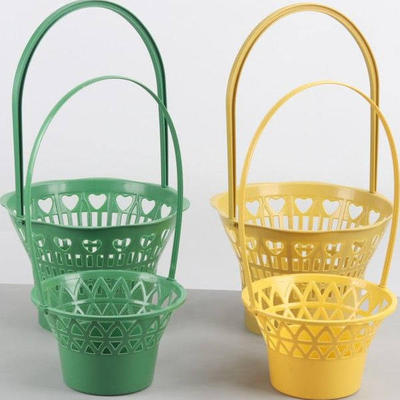 清明节菊花花篮鲜花假花塑料篮子大号小号花店用品批发