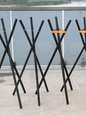 粗布带开业花篮三脚架花架开张支架实木黑色三角架子花店插花包邮