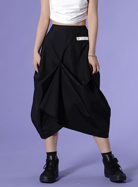 MONTION 22SS 结构半身裙立体裁剪A裙黑色中性不规则裙摆