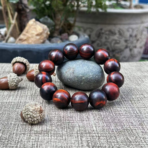 老挝大红酸枝交趾黄檀高油密手串