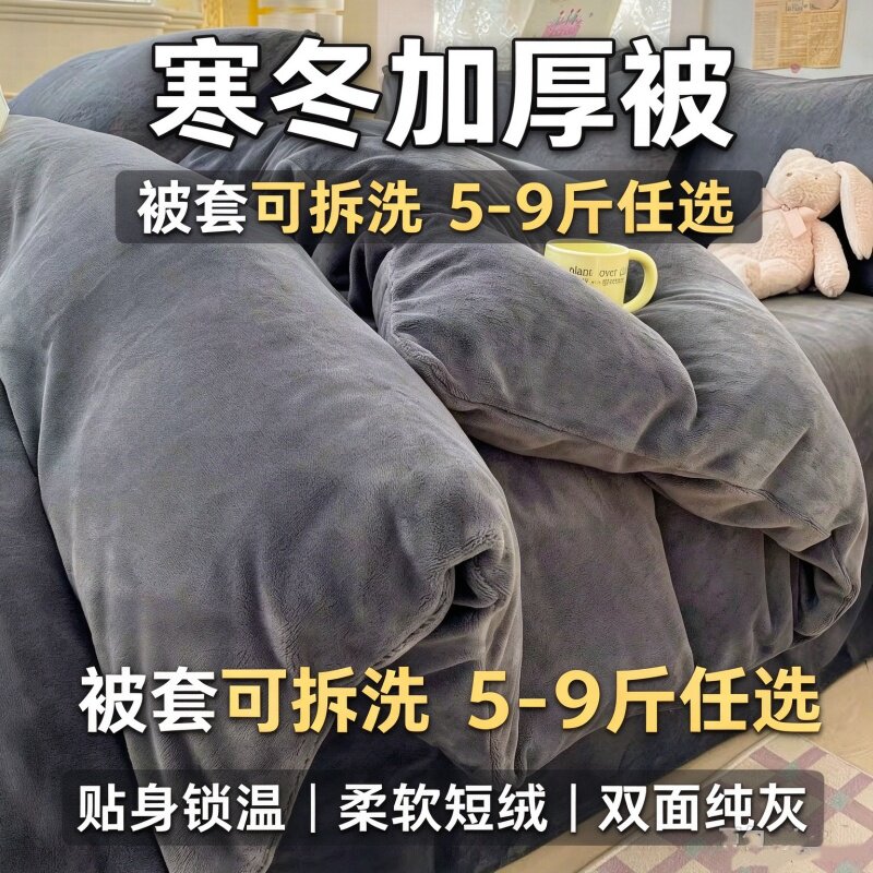 特价加厚可拆洗冬天被子+绒被套