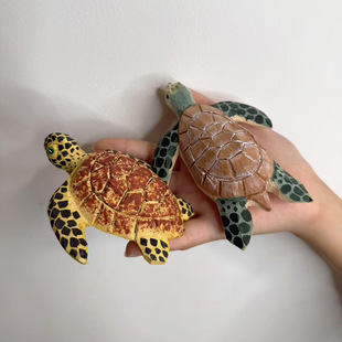 木质工艺品水族馆家居装 饰品外贸乌龟吊件仿真海龟摆件手办