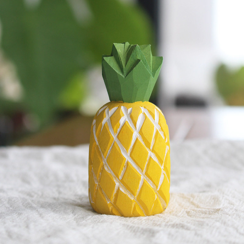 治愈系 木质小菠萝饰品小挂件汽车包包钥匙圈链创意小礼品送朋友