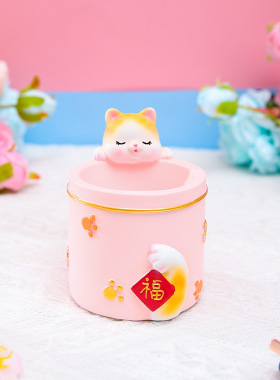 可爱慕斯猫卡通萌宠福猫收纳笔筒