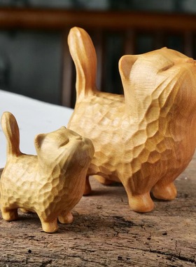 黄金檀傲娇猫工艺品小摆件手把件
