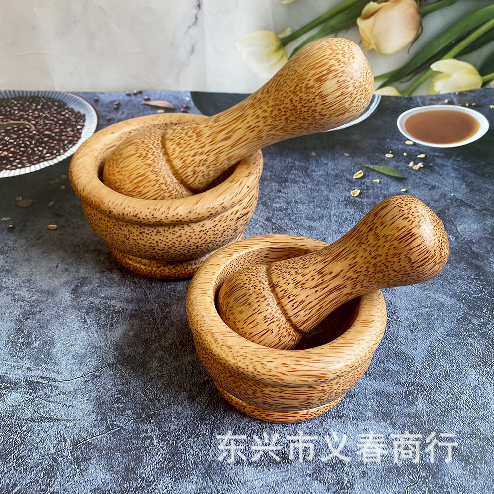 椰子木捣蒜器木质研磨器捣蒜缸整