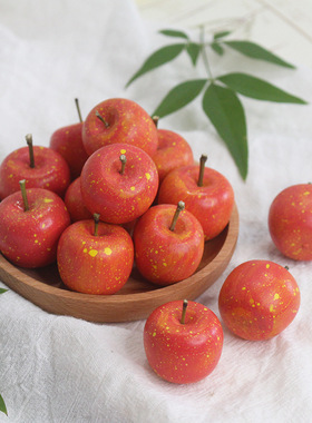 手绘木雕小苹果仿真水果