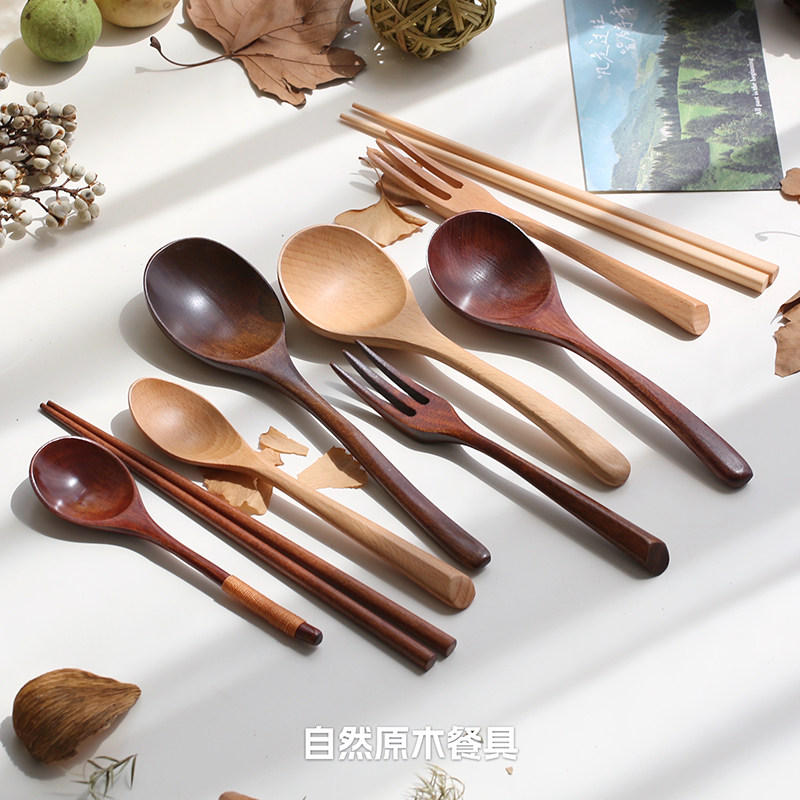 干饭人专用勺韩国网红吃播长柄木勺日式吃饭勺超大木头勺子喝汤勺