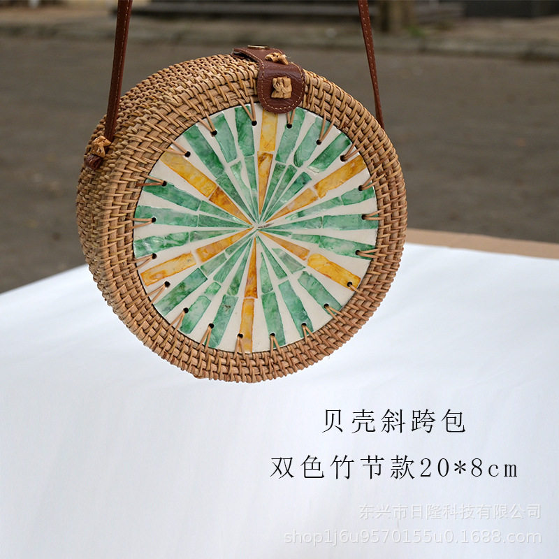 越南藤编包夏天斜挎单肩包森系篮