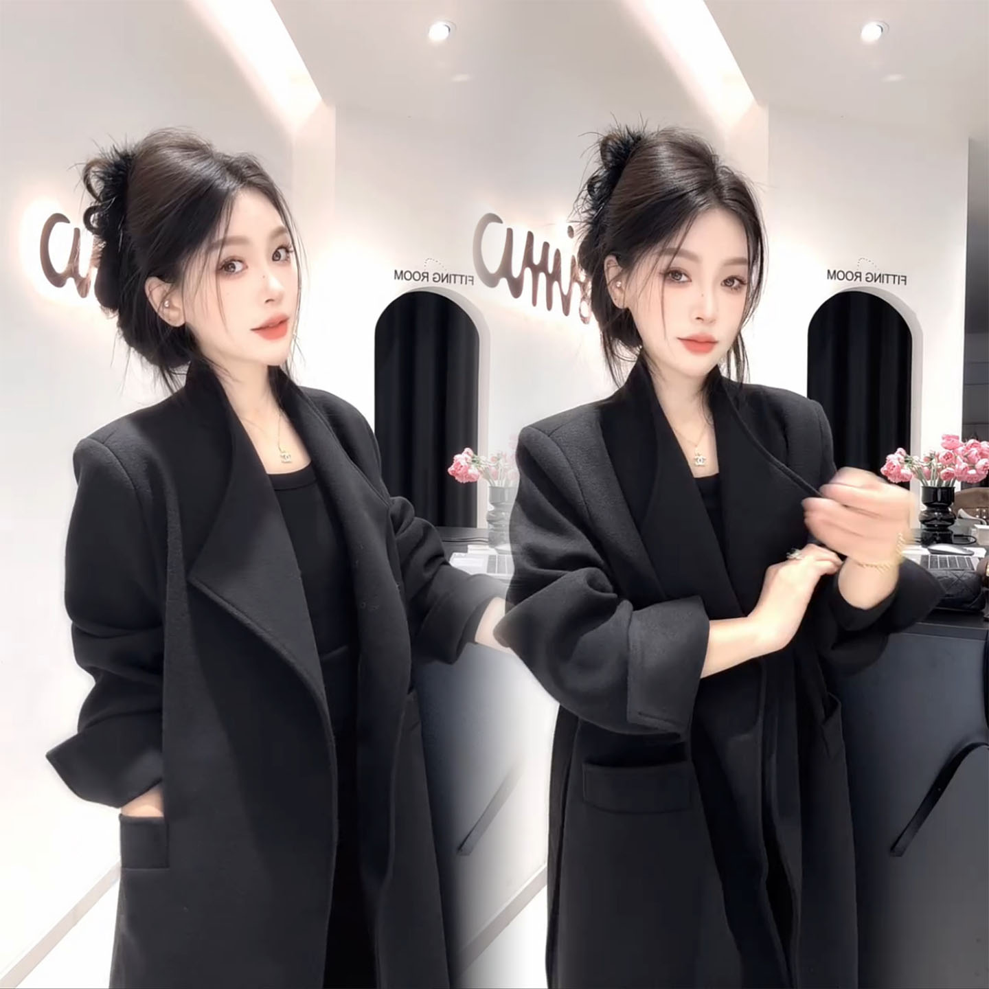 时尚显瘦高级感宽松显瘦中长外套