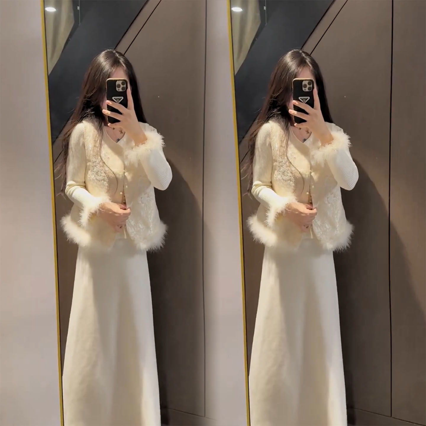 温柔千金风马甲小衫半身裙三件套女秋冬季轻奢高级感时尚洋气套装