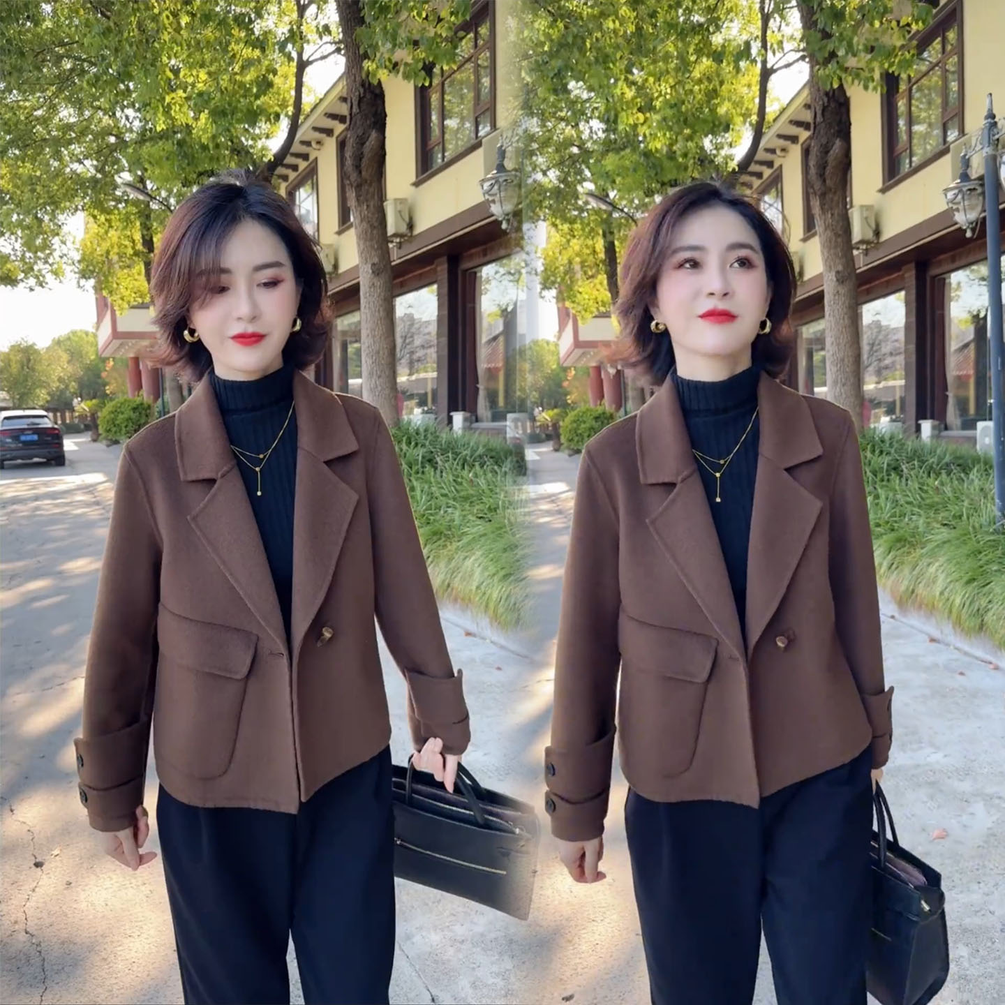 轻奢气质高级感双排扣外套女潮