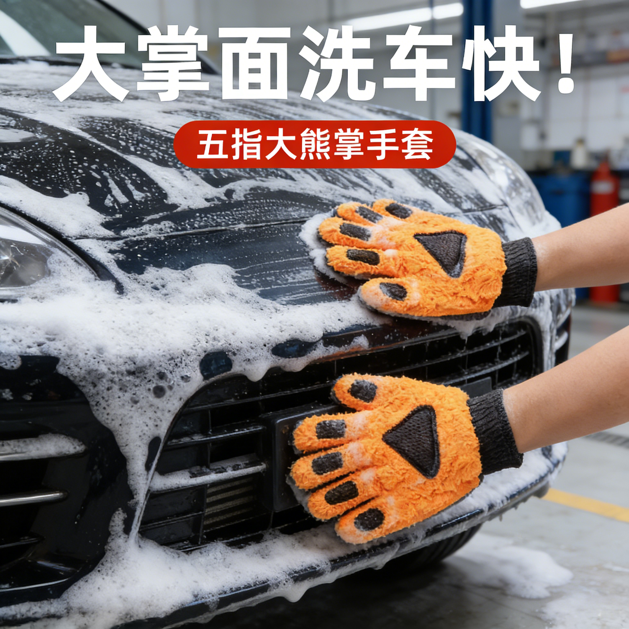 汽车专用洗车手套海绵块纤维毛绒加厚熊掌雪尼尔五指擦车不伤漆面,汽车用品/电子/清洗/改装,汽车清洗手套,淘宝优惠券,粉丝福利购,淘宝优惠卷