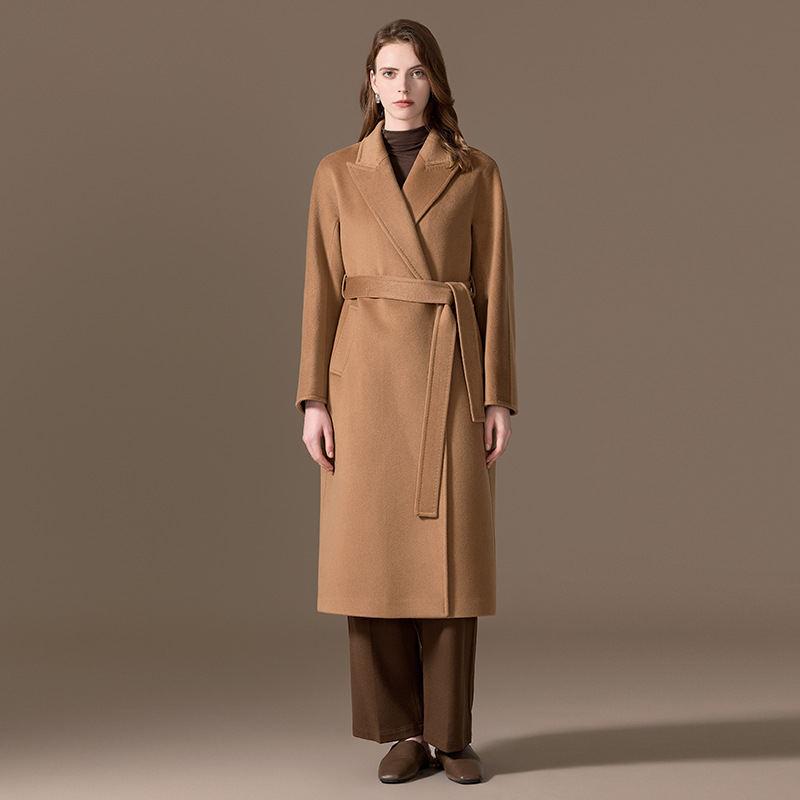 100山羊绒大衣女中长款2025冬天新款气质级感毛呢外套带内衬