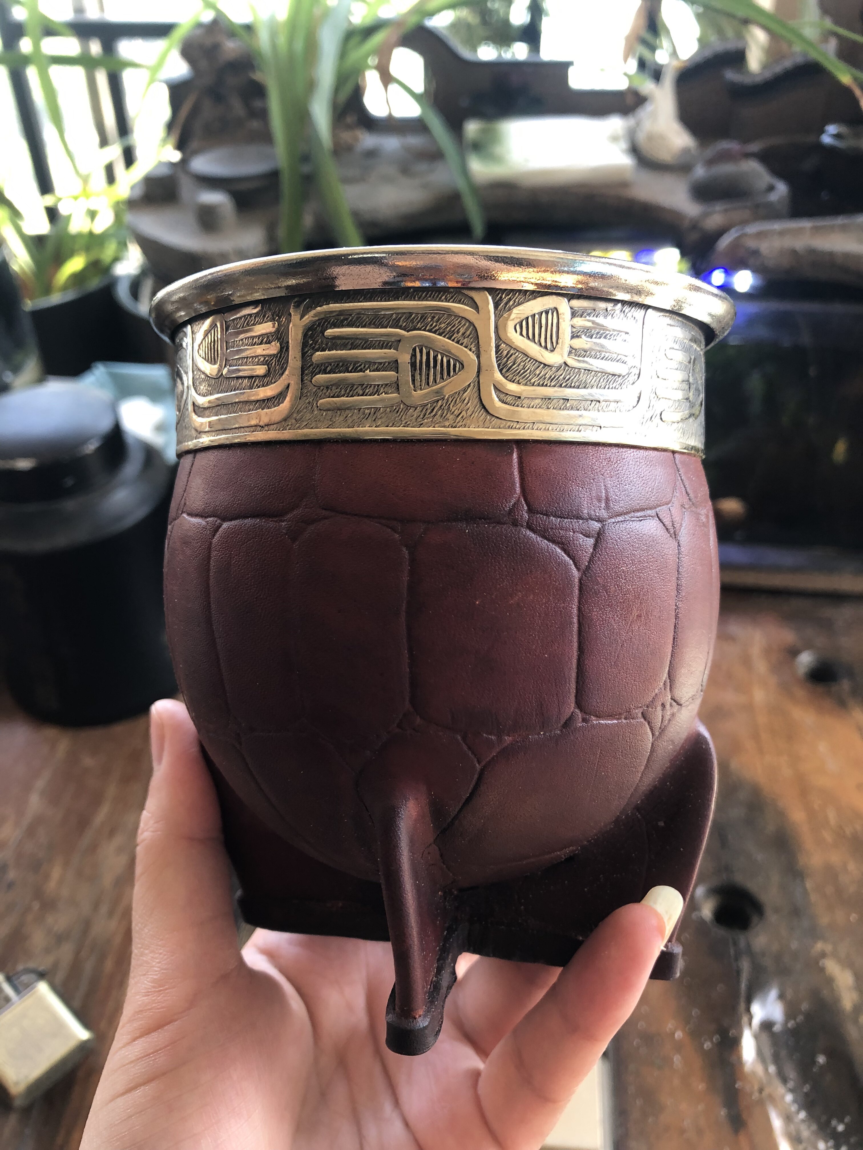 特价现货 阿根廷纯手工制作牛皮马黛茶杯 葫芦杯
