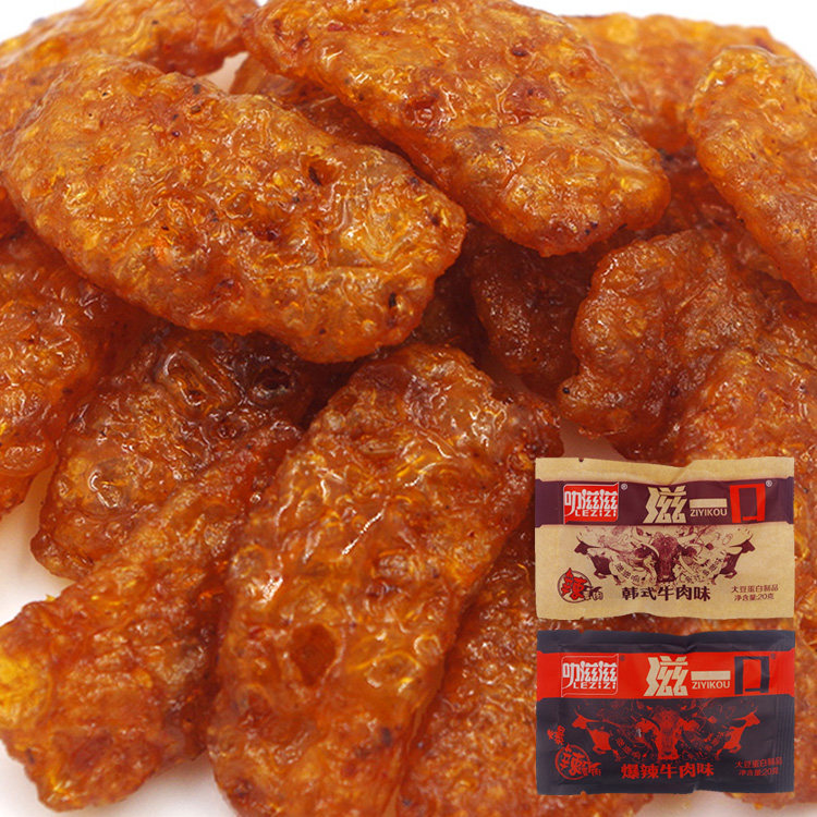 叻滋滋滋一口素肉大豆蛋白素肉韩式牛肉味爆辣儿时怀旧解馋零食