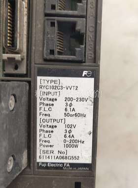 拆机富士FALDIC伺服驱动RYC102C3-VVT2，10（议价）
