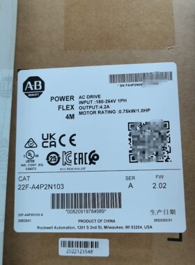AB罗克韦尔变频器22F-A4P2N103 全新现货 保修一