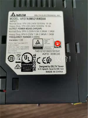 台达变频器MS300系列VFD7A5MS21ANSAA(议价)