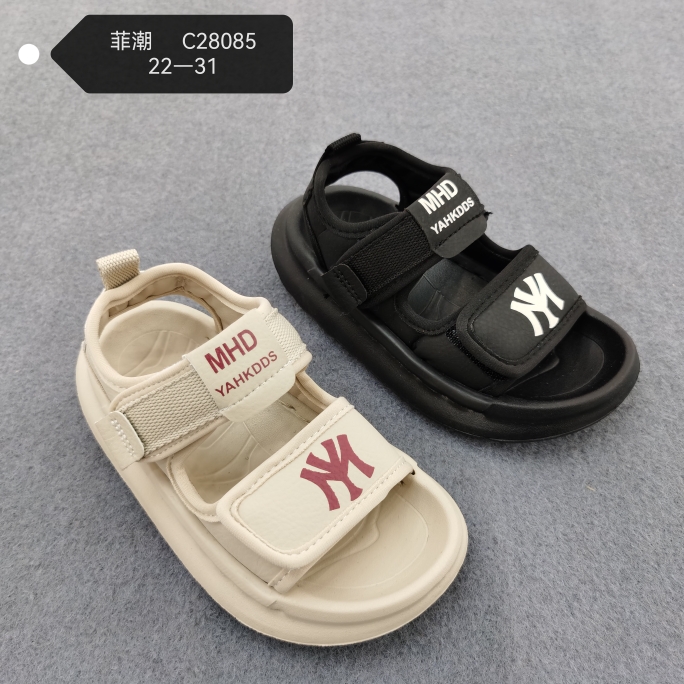 男童休闲软底运动凉鞋2025菲潮夏季新款童鞋女童魔术贴沙滩凉鞋潮