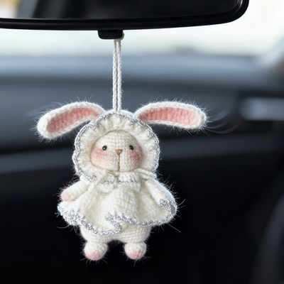 手工编织糖糖兔玩偶diy材料包毛线钩针可爱玩偶摆件挂件钥匙扣包