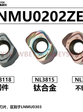 数控铣刀片LNMU0202ZER双面切削快进给刀头刀粒 钛合金 钢件通用