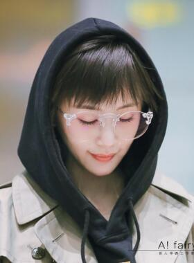 方博王柳雯王子文景甜同款墨镜女不规则透明眼镜框太阳镜男2018潮