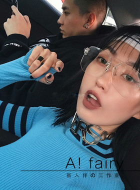 网红Borrr方博封帆王柳雯同款平光镜女超大框透明眼镜框男墨镜潮