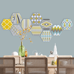 毛毡板墙贴自粘六边形照片墙软木装饰儿童房床头墙壁毛毡板背景墙
