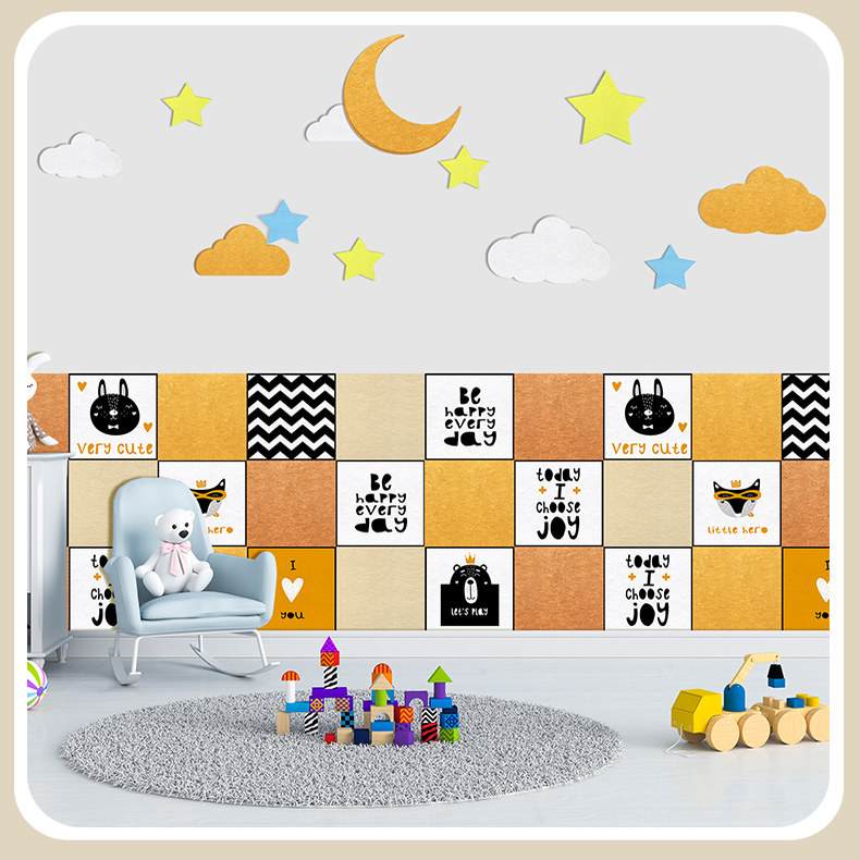 毛毡墙贴防撞榻榻米软包卡通自粘