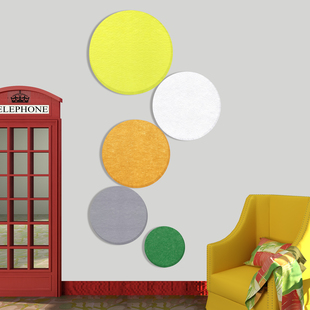 毛毡板墙贴羊毛毡照片墙圆形自粘家用遮丑补洞客厅玄关背景墙装饰