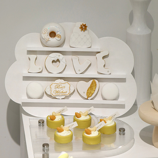 木制蛋糕架 下午茶糕点架 创意云朵造型展示架 婚礼摆台饼干架