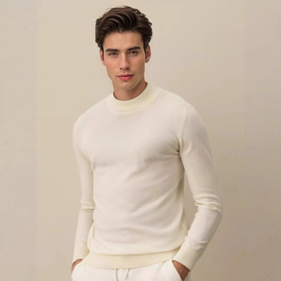 半高领毛衣男式羊毛衫sweater男士针织打底衫套头羊毛混纺内搭