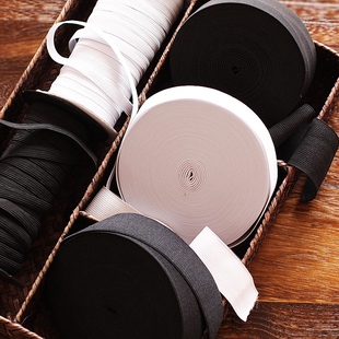 5米价黑白扁平宽松紧带/象皮筋1/2/3/4/5/6/7厘米宽)服装辅料