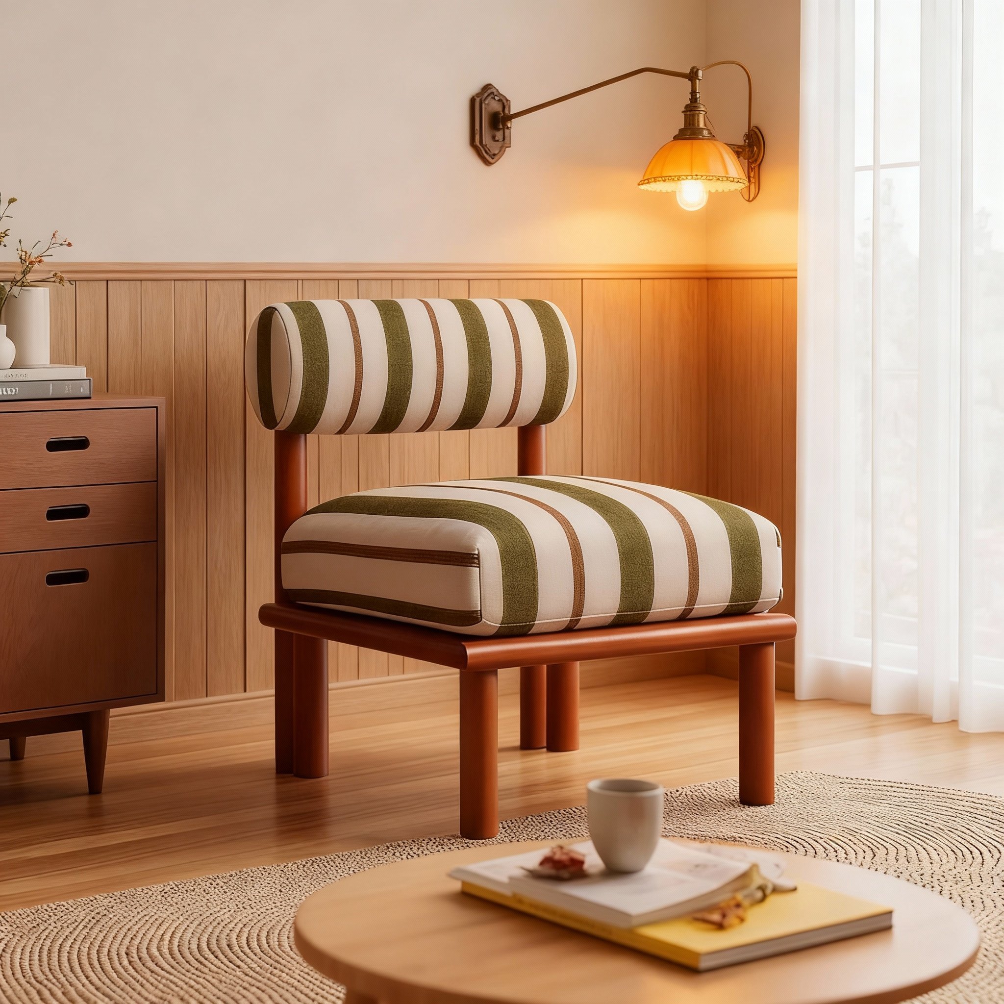 简约现代条纹实木庭院凳单人沙发椅客厅家具,住宅家具,庭院凳,淘宝优惠券,粉丝福利购,淘宝优惠卷