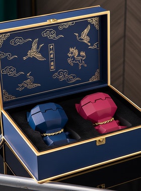 国潮陶瓷猫礼盒摆件收纳送礼