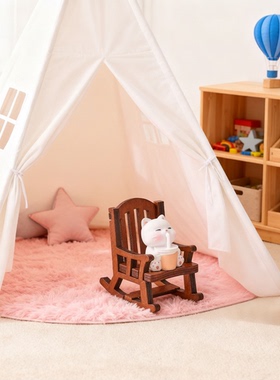 卡通猫咪木质折叠儿童帐篷屋